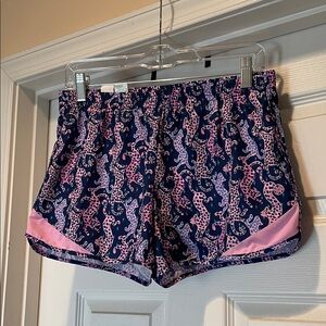 Lilly Pulitzer Luxletic Women's Navy and Pink Athletic Shorts